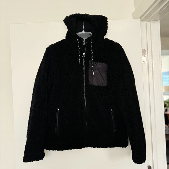 Eddie Bauer Shearling fleec jacket hood black - Picture 4 of 5